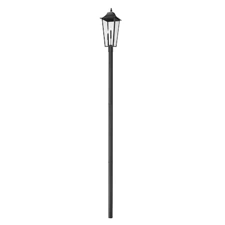 Z-Lite Gannon 3 Light Outdoor Post Mount Fixture, 12in. W x 149.5in. H, Black 5008PHXLR-5009P120-B